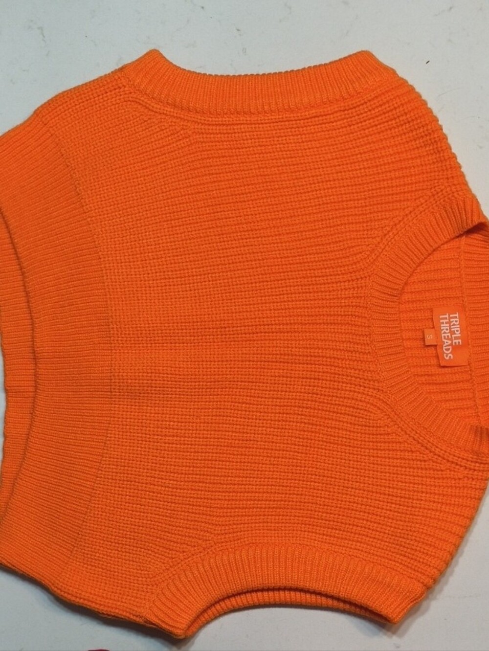 Triple Threads Bright Orange Knit Crop Top and Mini Skirt Set - Picture 5 of 8